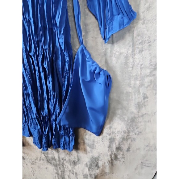 Soft Surroundings Women's XL Blue Tie Duster crinkle pleats with bag lightweight - Picture 2 of 11